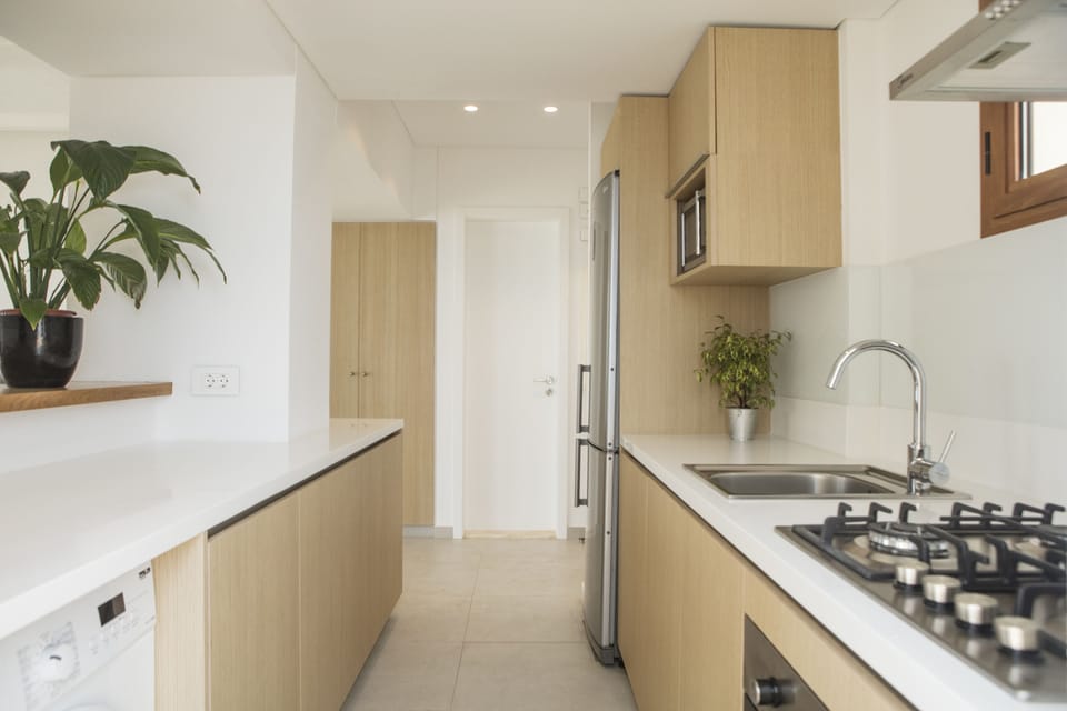 Duplex, 2 Bedrooms, Garden Area | Private kitchenette | Full-size fridge, microwave, electric kettle, highchair