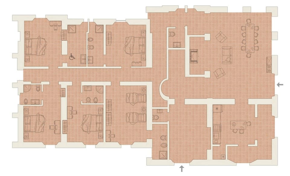 Fireplace, table tennis