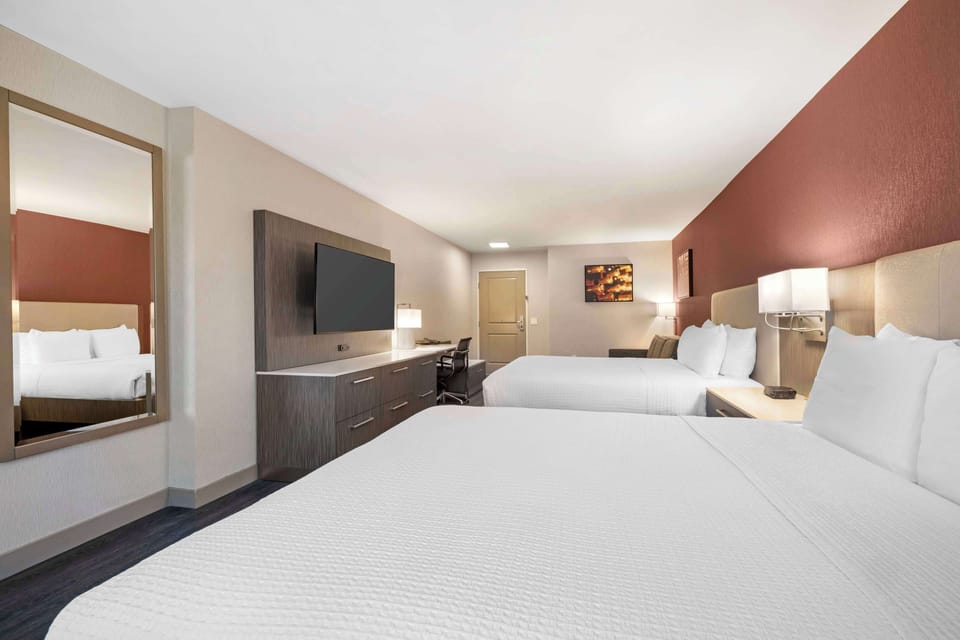 Suite, 2 Queen Beds, Accessible, Non Smoking (with Sofabed) | Pillowtop beds, in-room safe, desk, laptop workspace