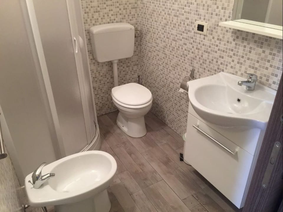 Shower, bidet, towels