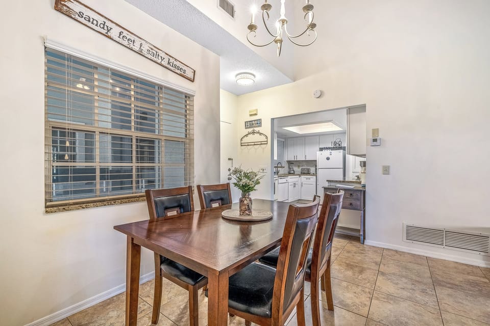 The dining table has room for 4.