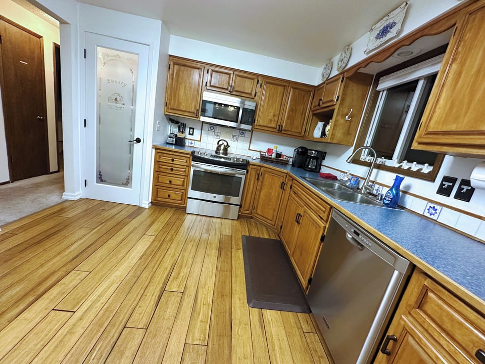 Chef's kitchen has all brand new Stainless Steel appliances.