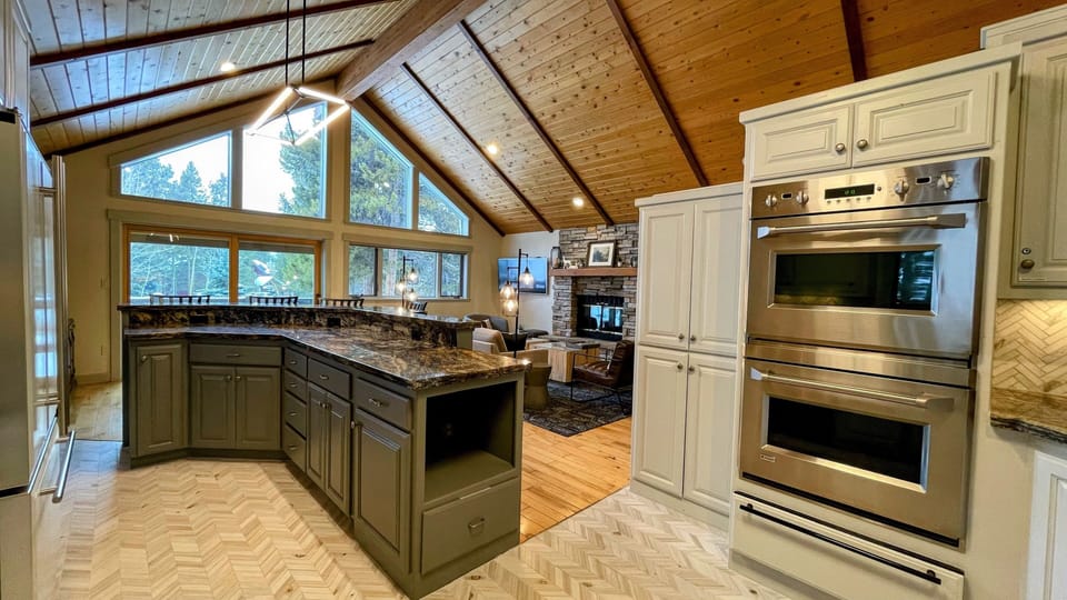 Floor plan is open between kitchen and great room