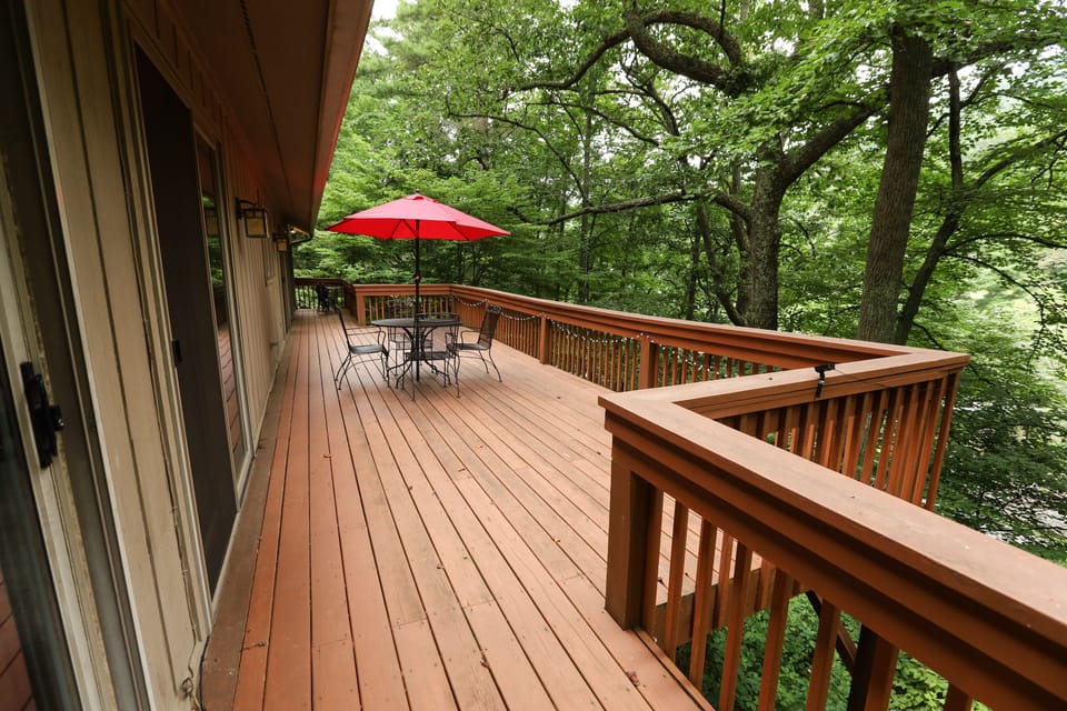 Front deck with lovely waterfall sounds