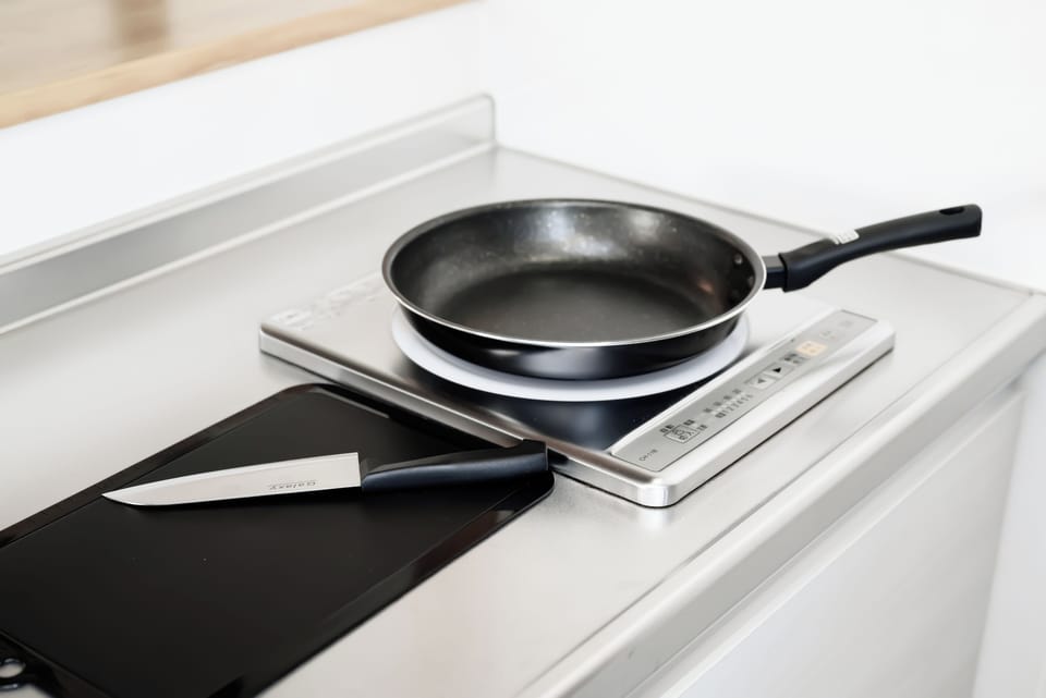 Fridge, microwave, electric kettle