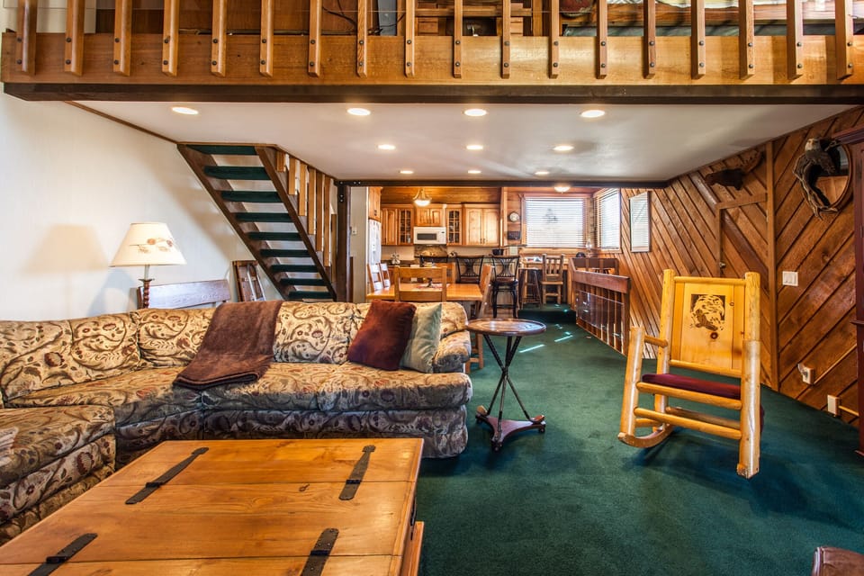 Living Room / Flat Screen TV / DVD Player / Wood Burning Fireplace / Queen Sleeper Sofa