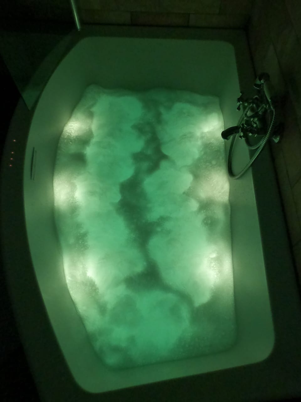 Hair dryer, bidet, towels, soap