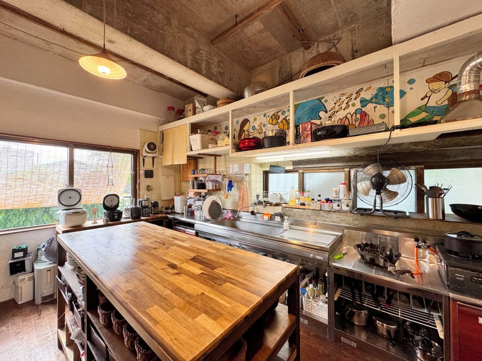 Fridge, microwave, stovetop, rice cooker