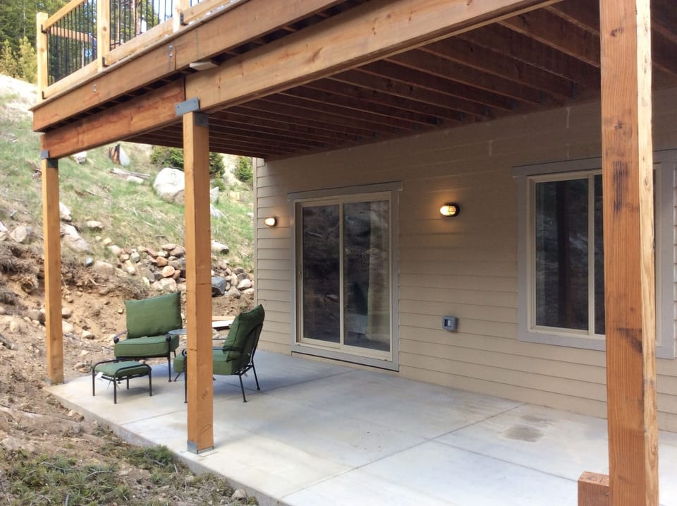 Patio with door into queen bedroom