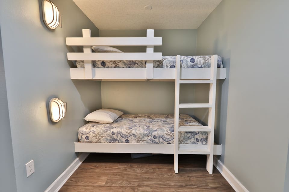 Twin size bunkbed nook.