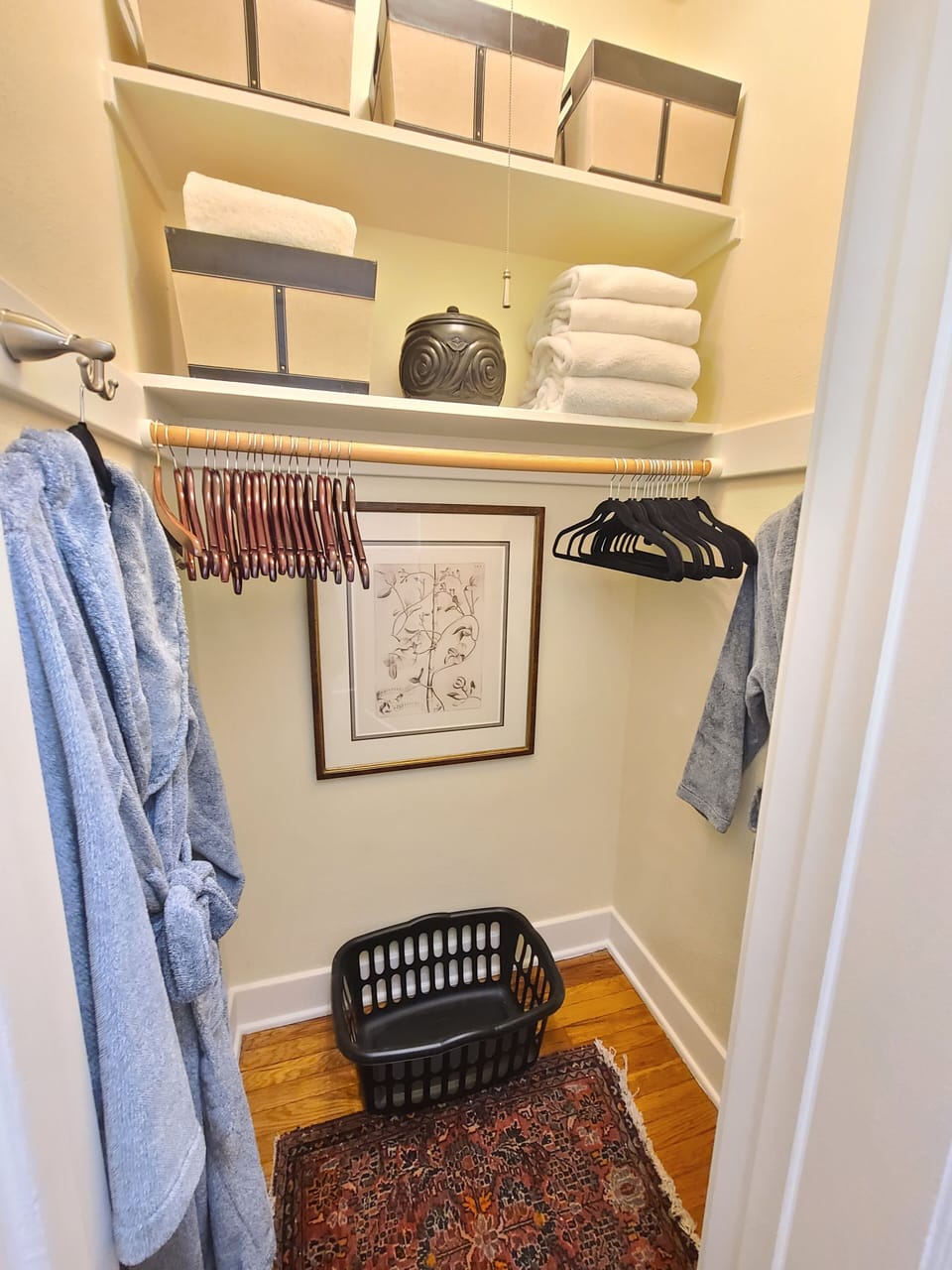 100% Pima Cotton Towels, hangars for your clothing and soft & cozy robes