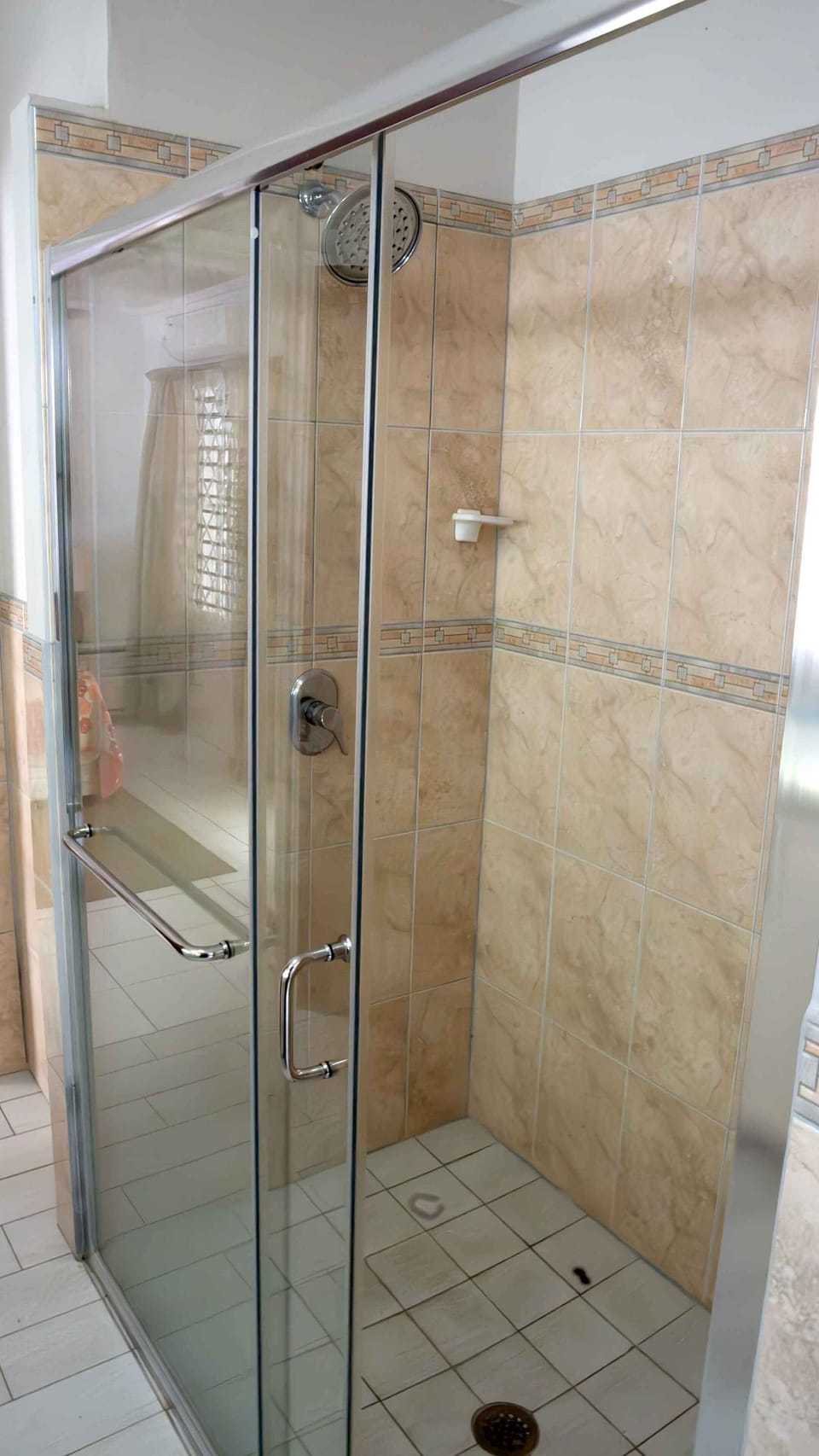The shower for the jack & jill bathroom
