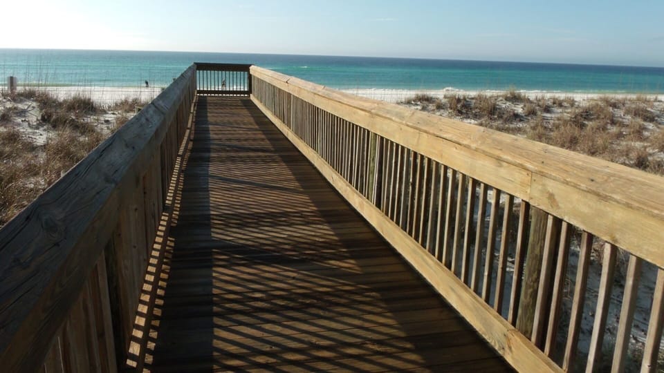 Dune crossover to the beach is steps from the condo unit