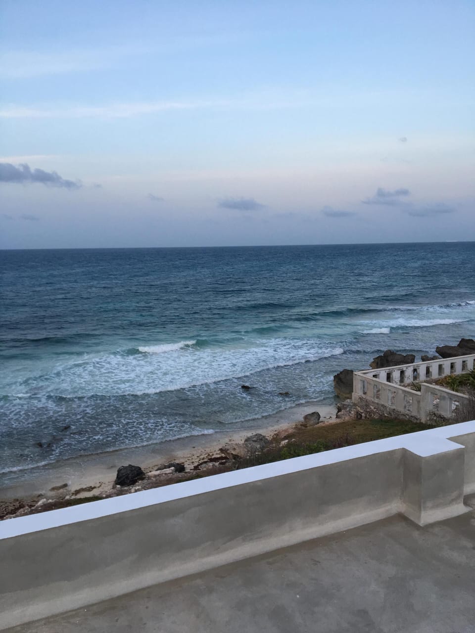 There is an unobstructed view of the Caribbean from our ocean front lot