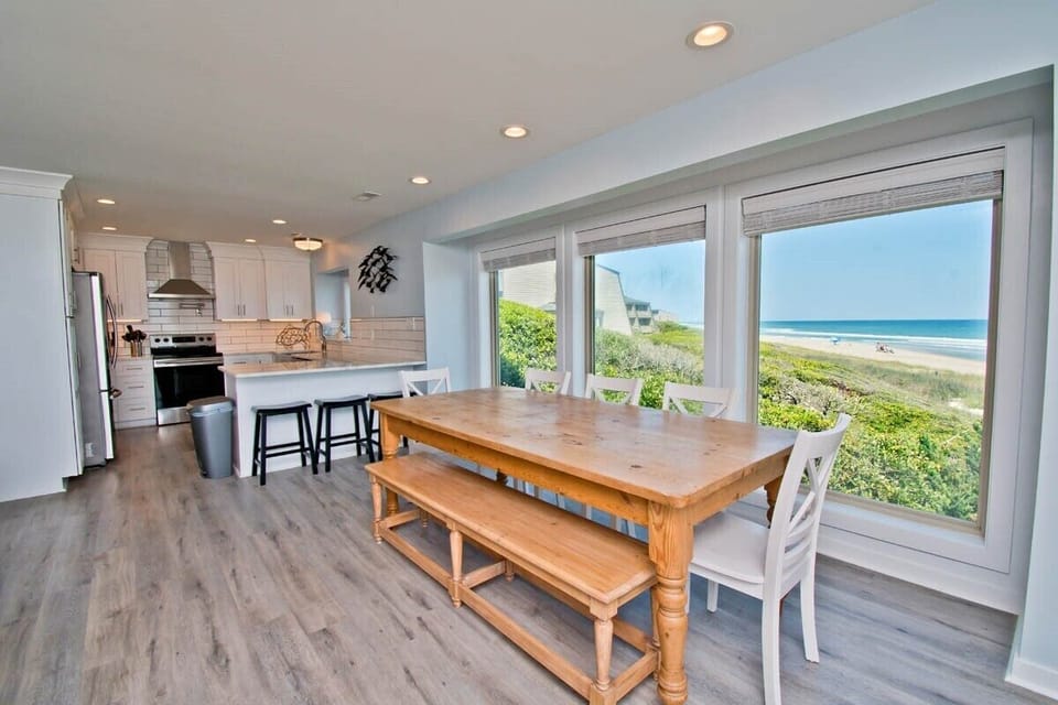 Open Dinning & Living Room & Kitchen With Gorgeous Ocean Views