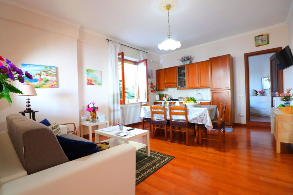 Panoramic Apartment, 2 Bedrooms, Sea View | Living area | Flat-screen TV