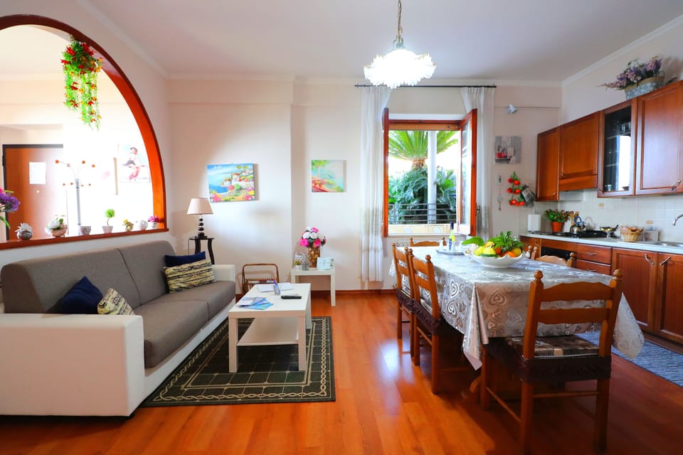 Panoramic Apartment, 2 Bedrooms, Sea View | Living area | Flat-screen TV