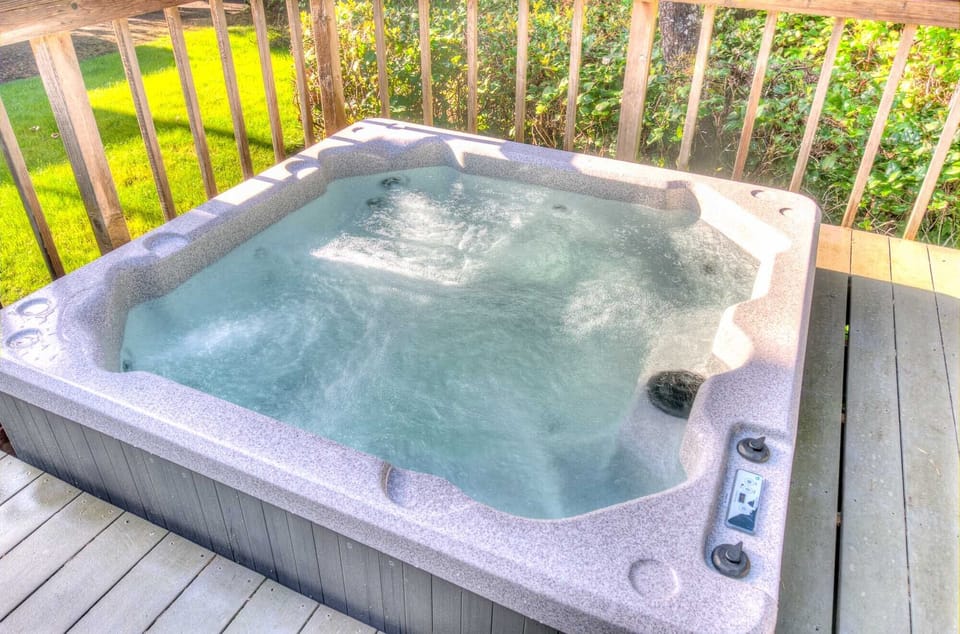 Sunken hot tub to relax in after a day of exploring!