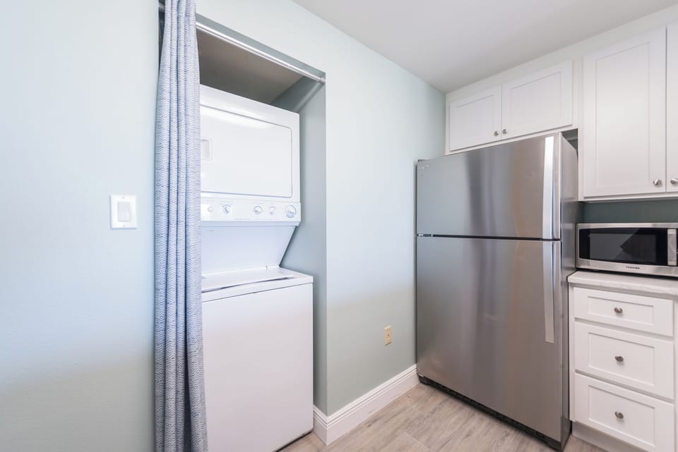 Convenient in-unit washer and dryer for a stress-free vacation