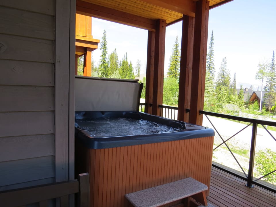 Soothing salt-water hot tub.