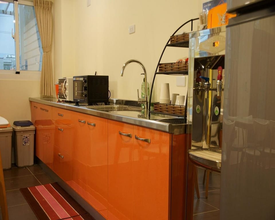 Shared fridge, electric kettle