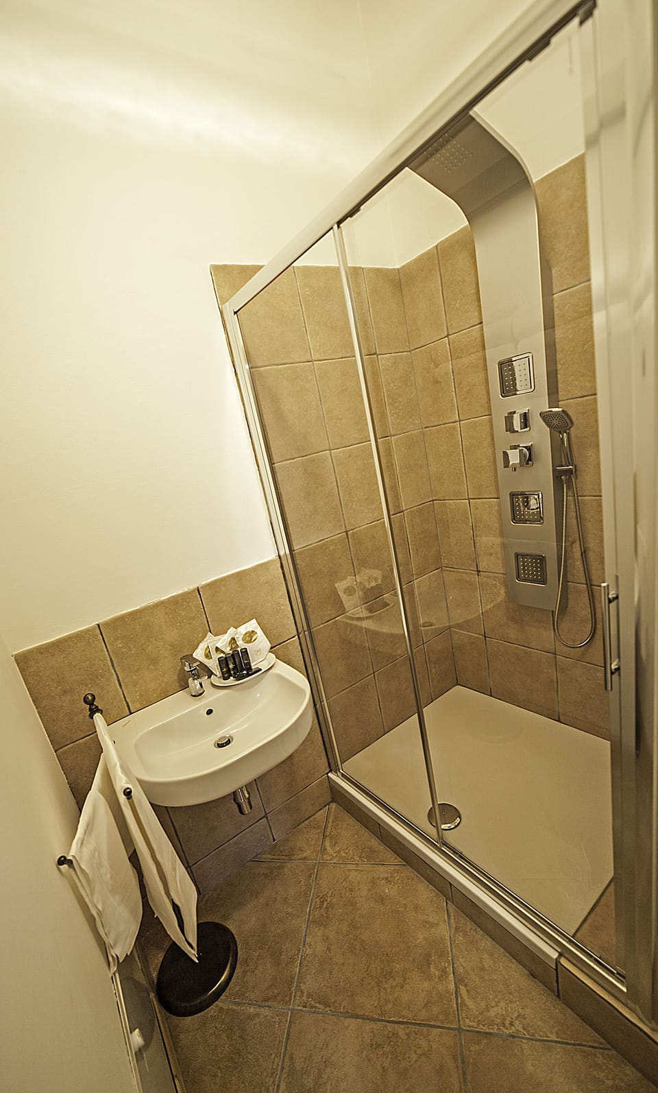 Shower, free toiletries, hair dryer, bidet