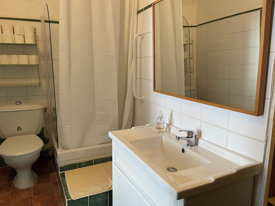 Twin Room (Nicolas) | Bathroom | Free toiletries, hair dryer, towels
