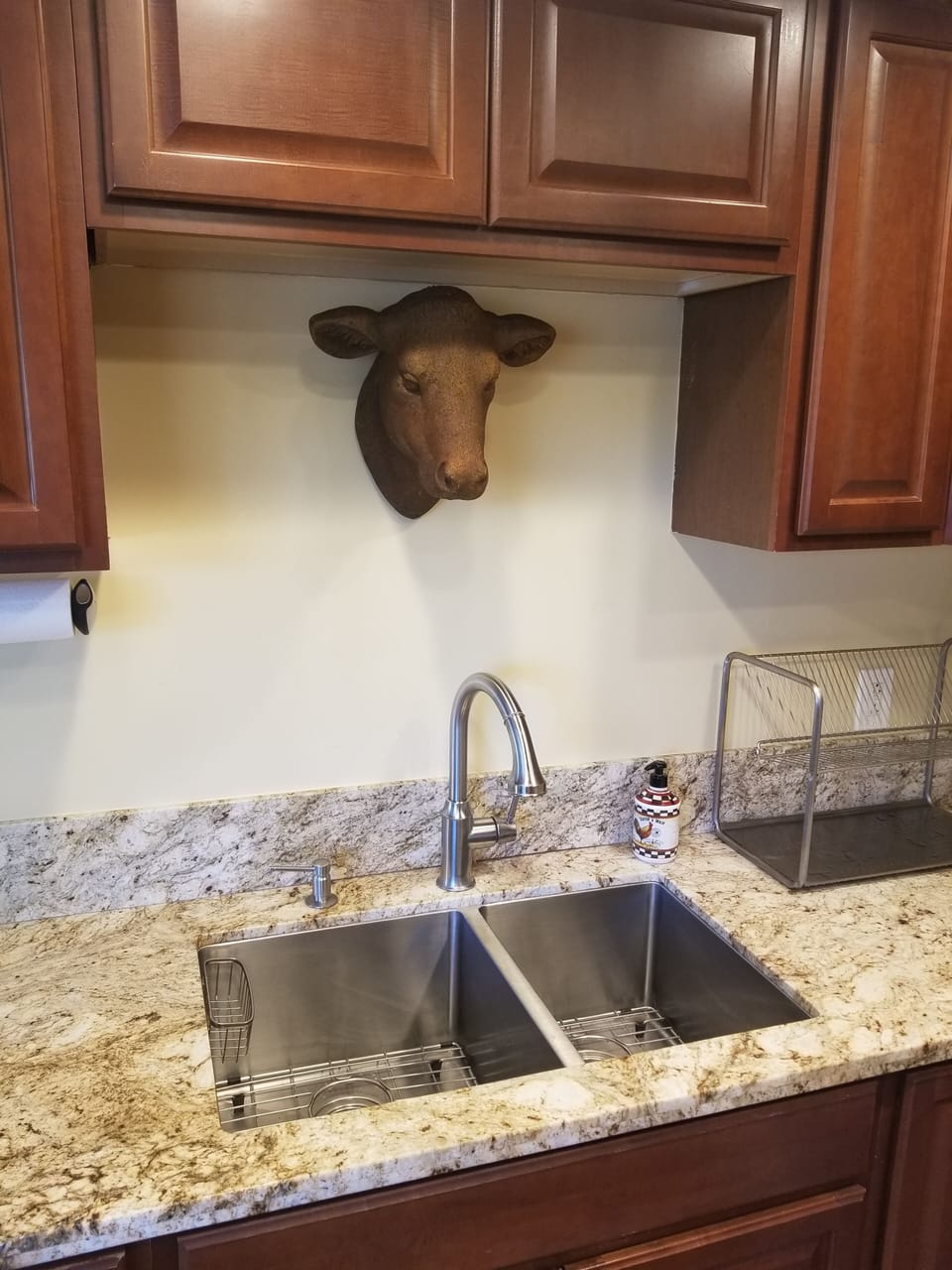 No dishwasher available, but plenty of dish soap 