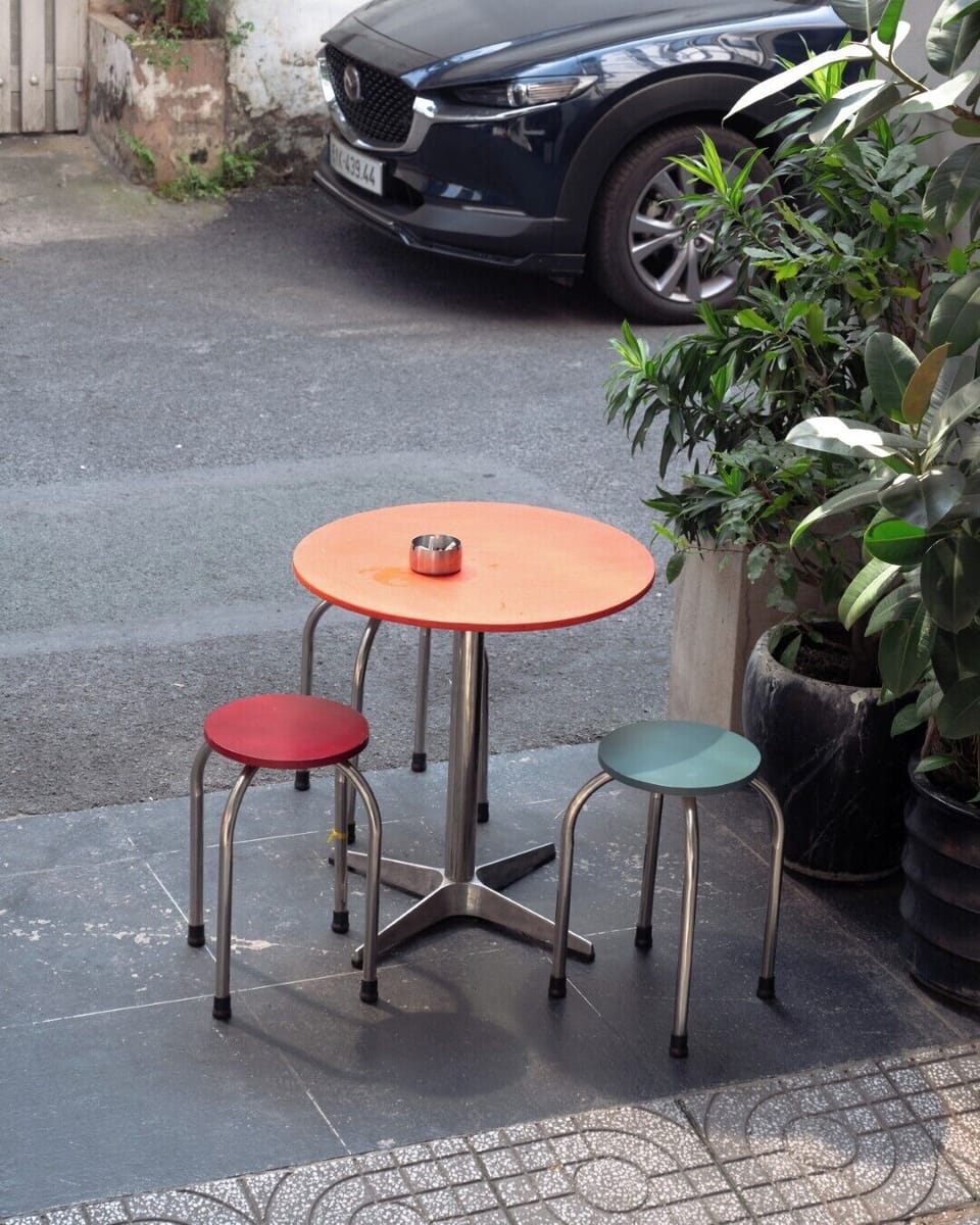 Designated smoking area at front of building
