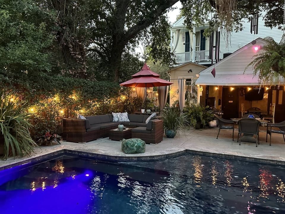 Looking at Poolhouse from the Pool