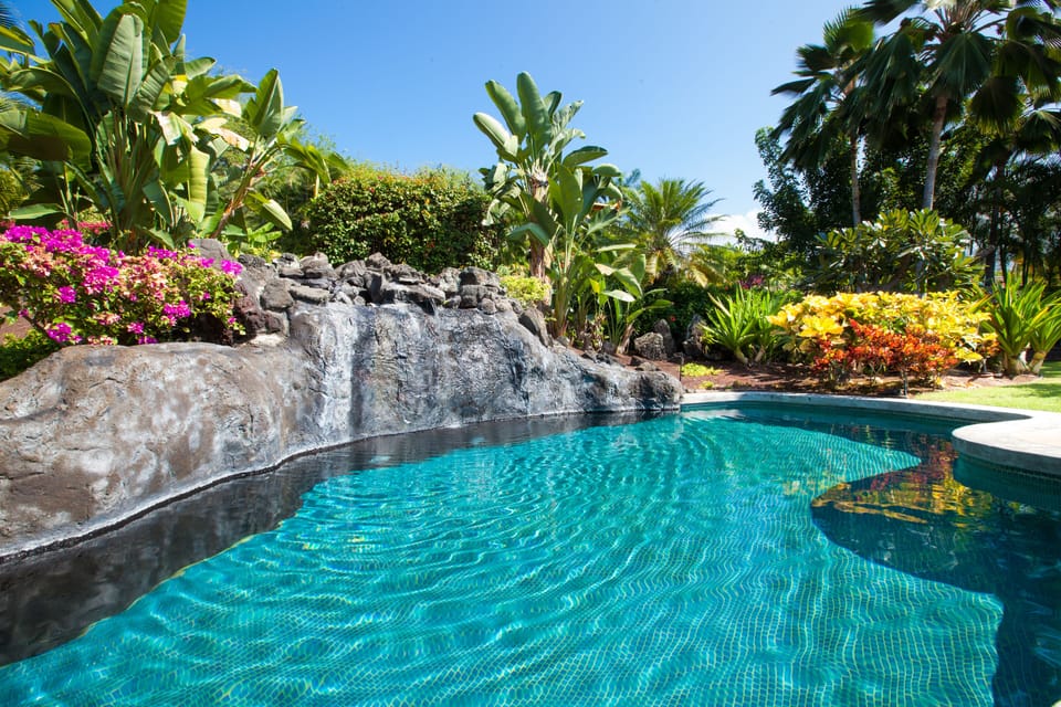 Our relaxing pool in the backyard
