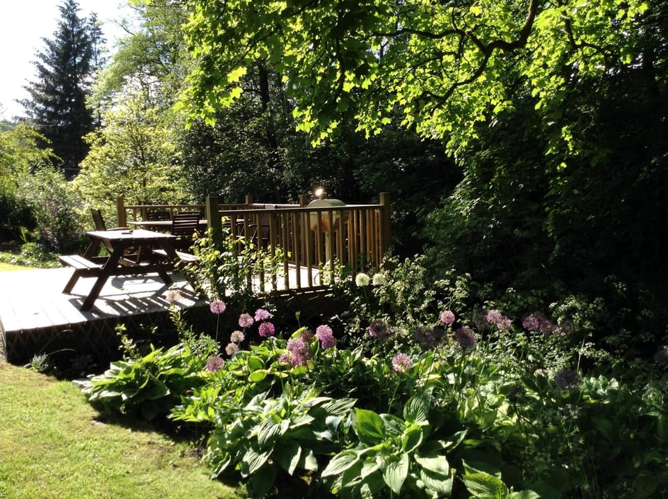 Raised outdoor dining area