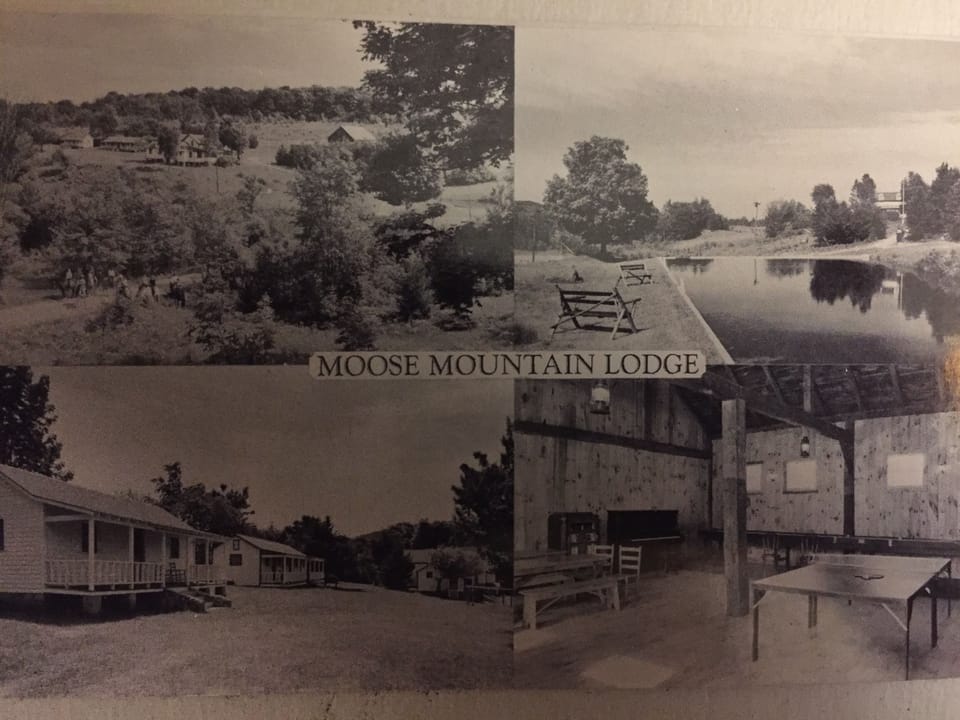 Post card Of Moose Mt Lodge from by gone days. Restoration continues .