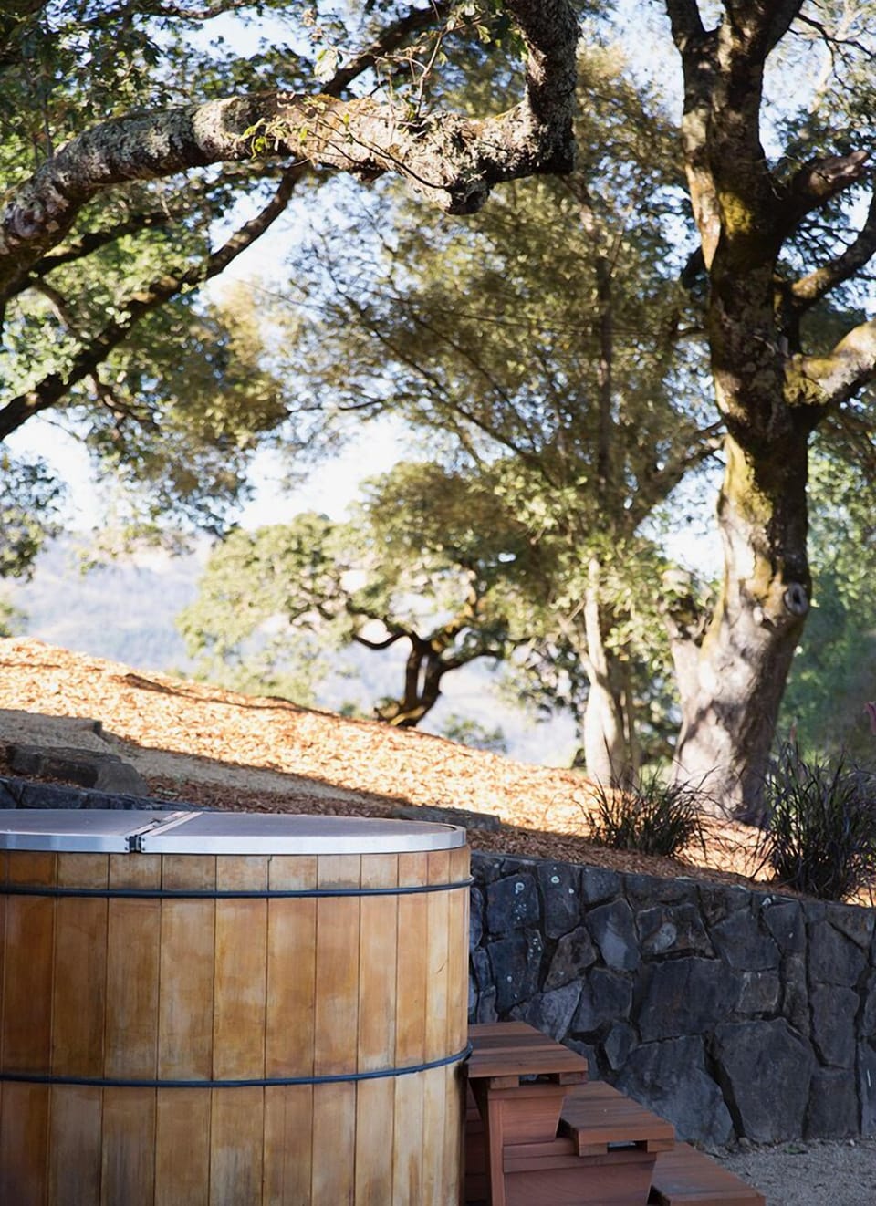 Relaxing Hot tub with beautiful valley views. Fits 6 adults comfortably.