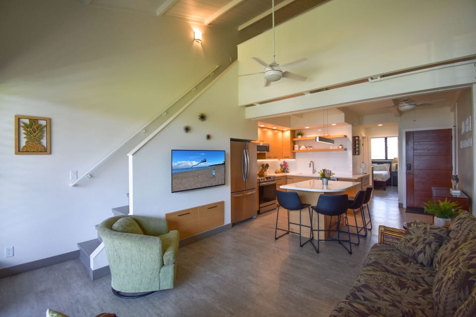 Open concept that is spacious enough for your entire group  with sofa sleeper!