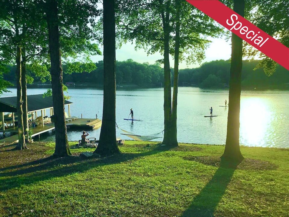 Large, wide cove with plenty of room for playing - or watching from the firepit!