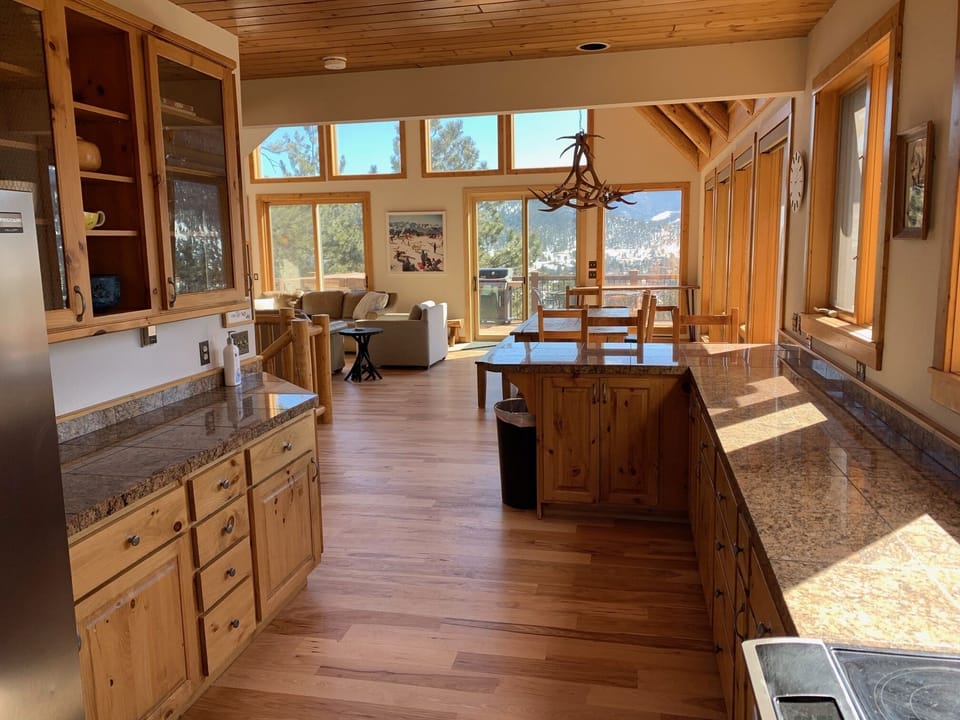 Fully equipped kitchen with lots of preparation counter space.