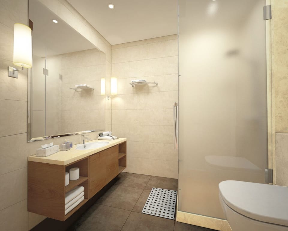 Bathroom | Shower, slippers, towels