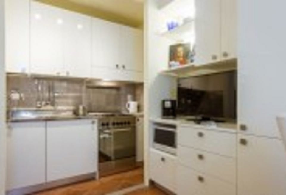 Apartment, 1 Bedroom | Private kitchen | Fridge, microwave, oven, cookware/dishes/utensils