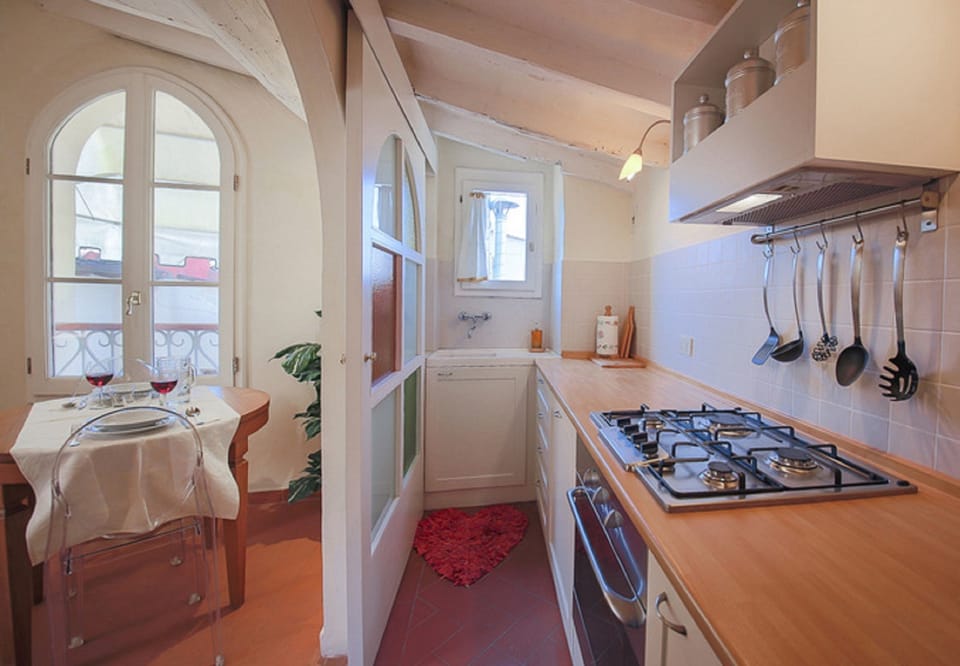 Apartment, 1 Bedroom | Private kitchen | Fridge, microwave, oven, stovetop