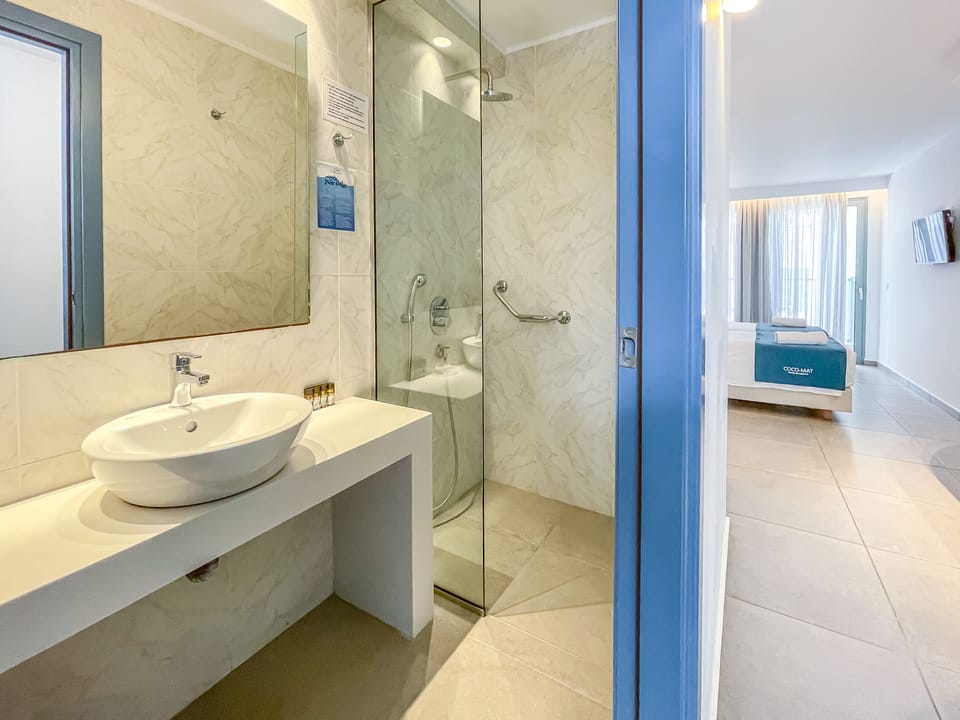 Free toiletries, hair dryer, towels