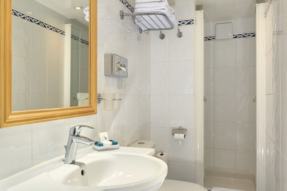 Free toiletries, hair dryer, towels