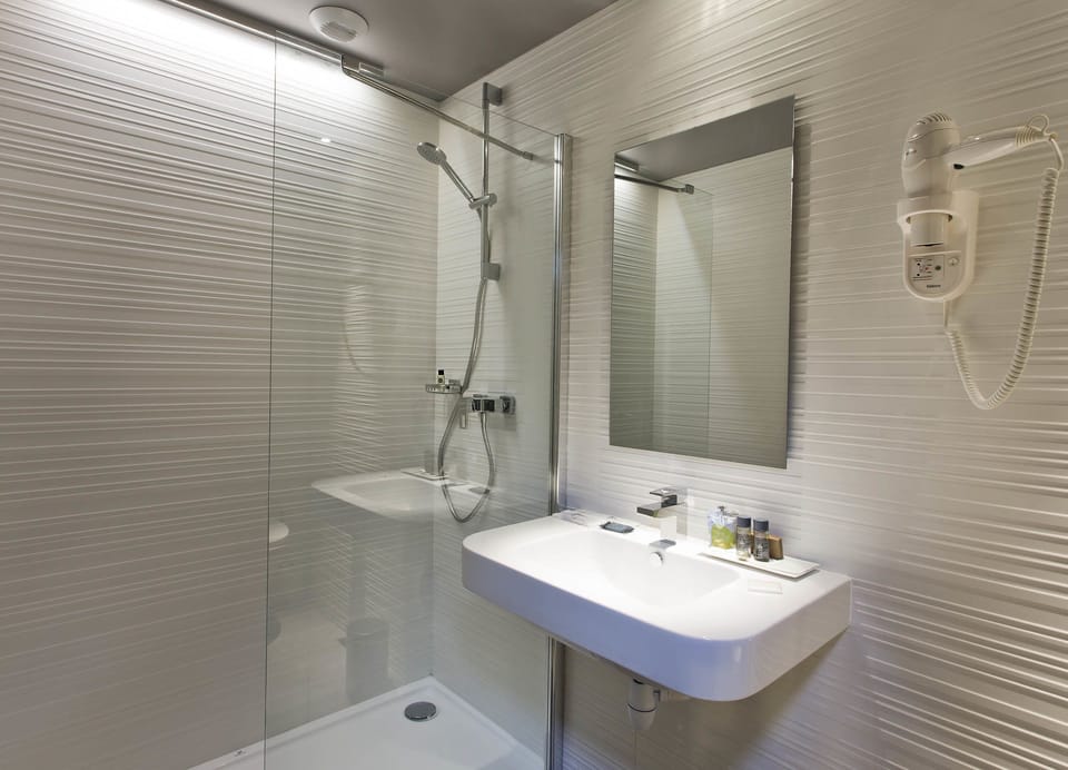 Free toiletries, hair dryer, towels