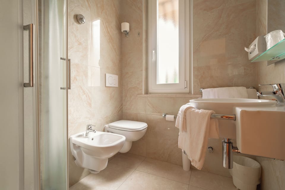 Shower, rainfall showerhead, hair dryer, bidet