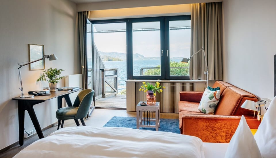 Design Double Room, Balcony, Lake View (Mini) | Premium bedding, down comforters, minibar, in-room safe