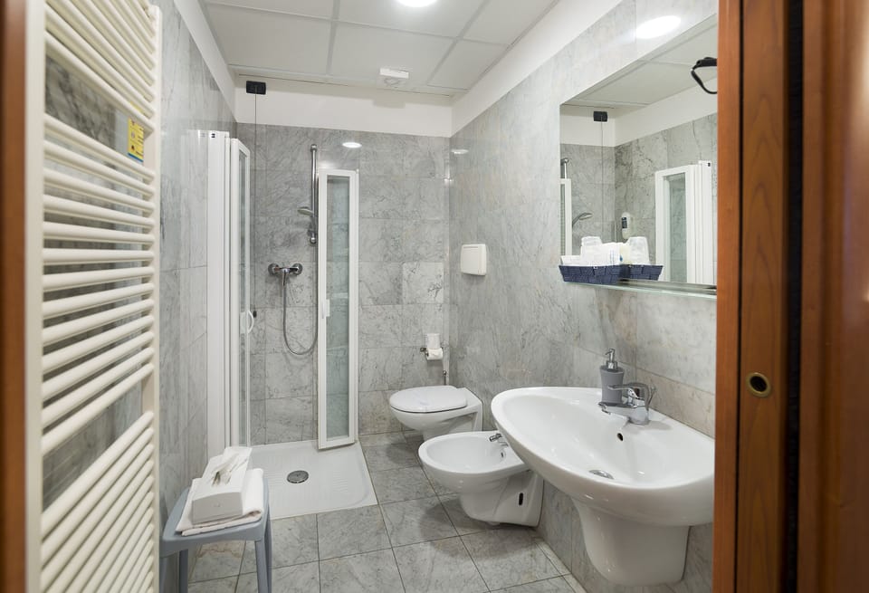 Comfort Double Room, 1 Queen Bed, Balcony | Bathroom | Shower, free toiletries, hair dryer, bidet