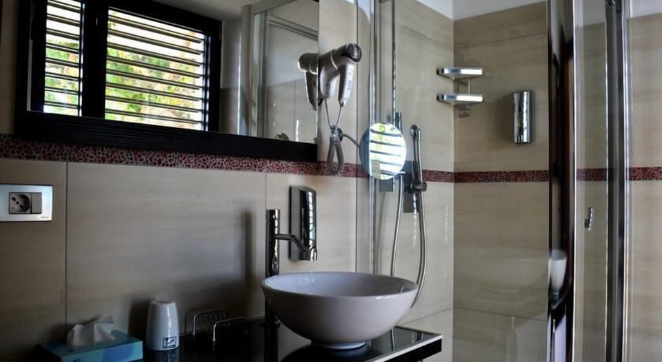 Hair dryer, bidet, towels