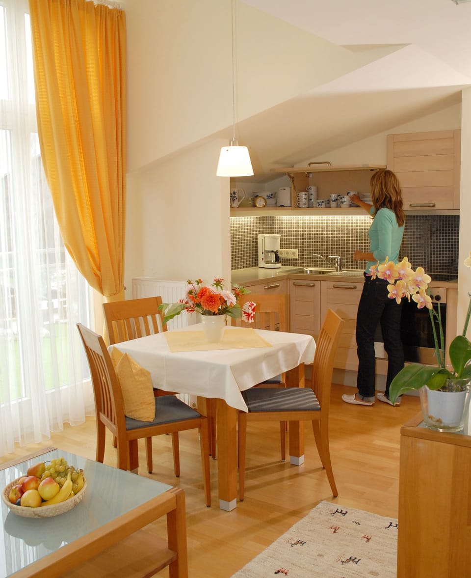 Standard Apartment (Typ C) | Private kitchenette | Full-size fridge, microwave, stovetop, dishwasher
