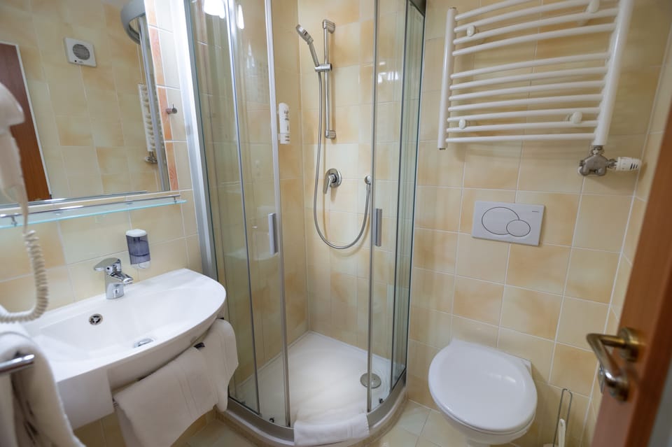 Standard Twin Room, 2 Twin Beds | Bathroom | Shower, free toiletries, hair dryer, towels
