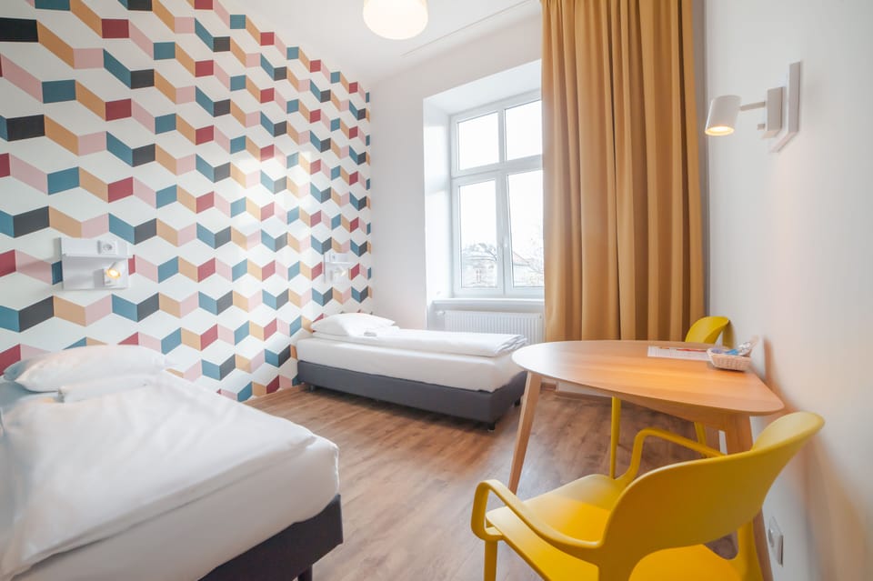 Twin Room, Private Bathroom | Iron/ironing board (on request), WiFi (free), bed sheets